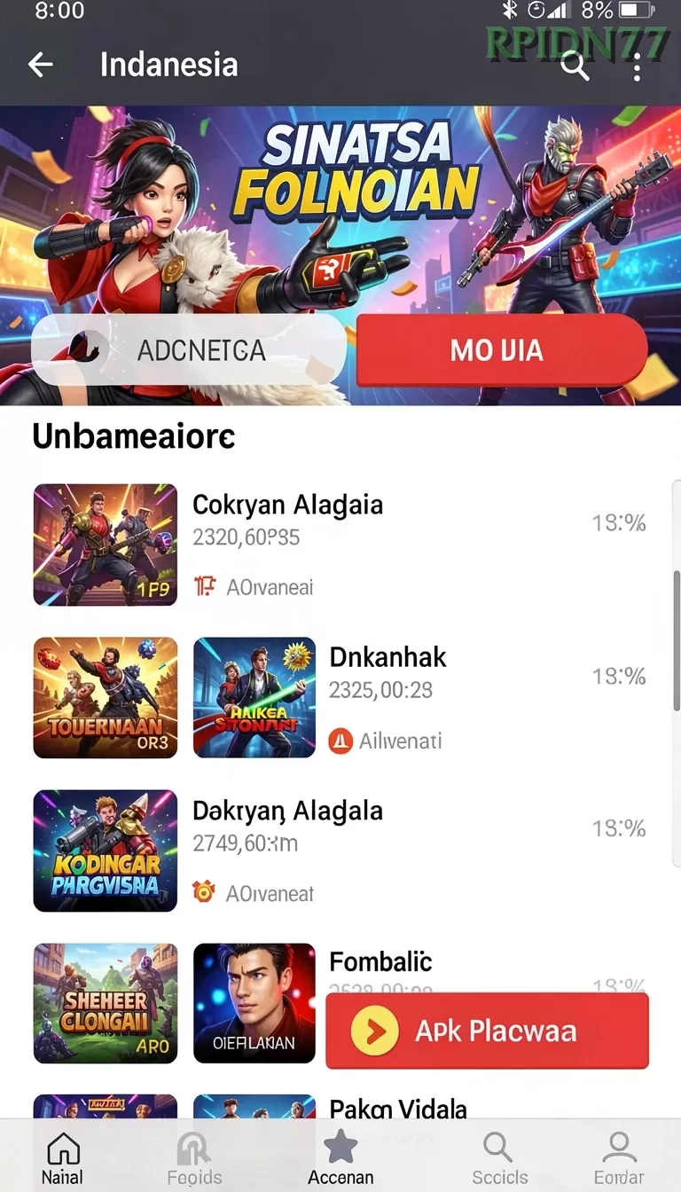 Cuplikan layar SUPERSVIP — aktivitas
