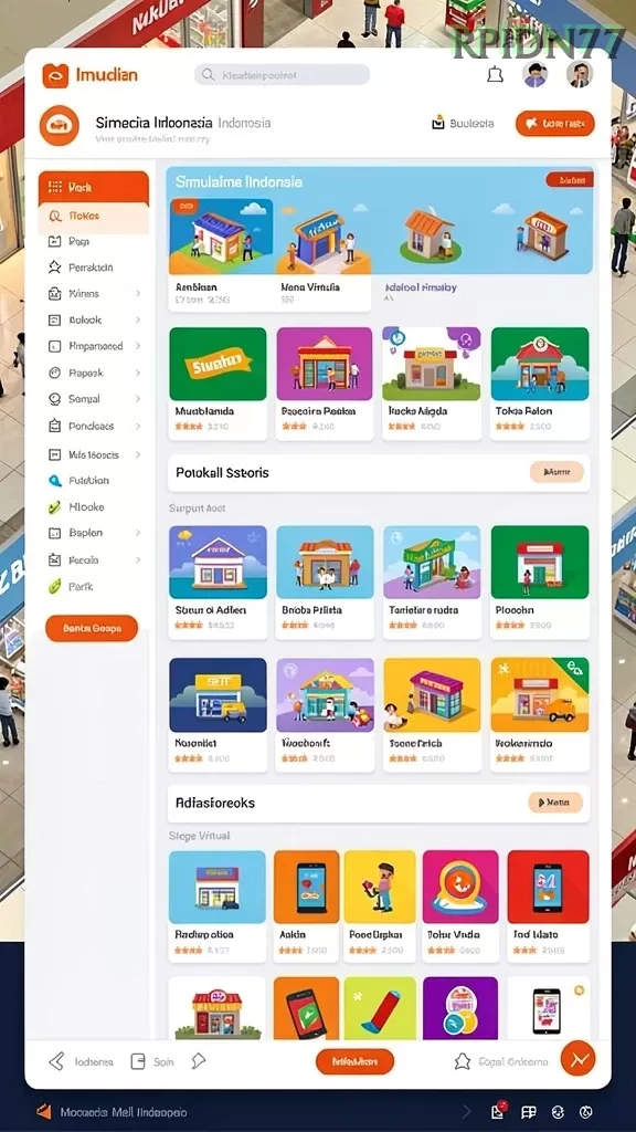 Cuplikan layar ID777 — menu navigasi